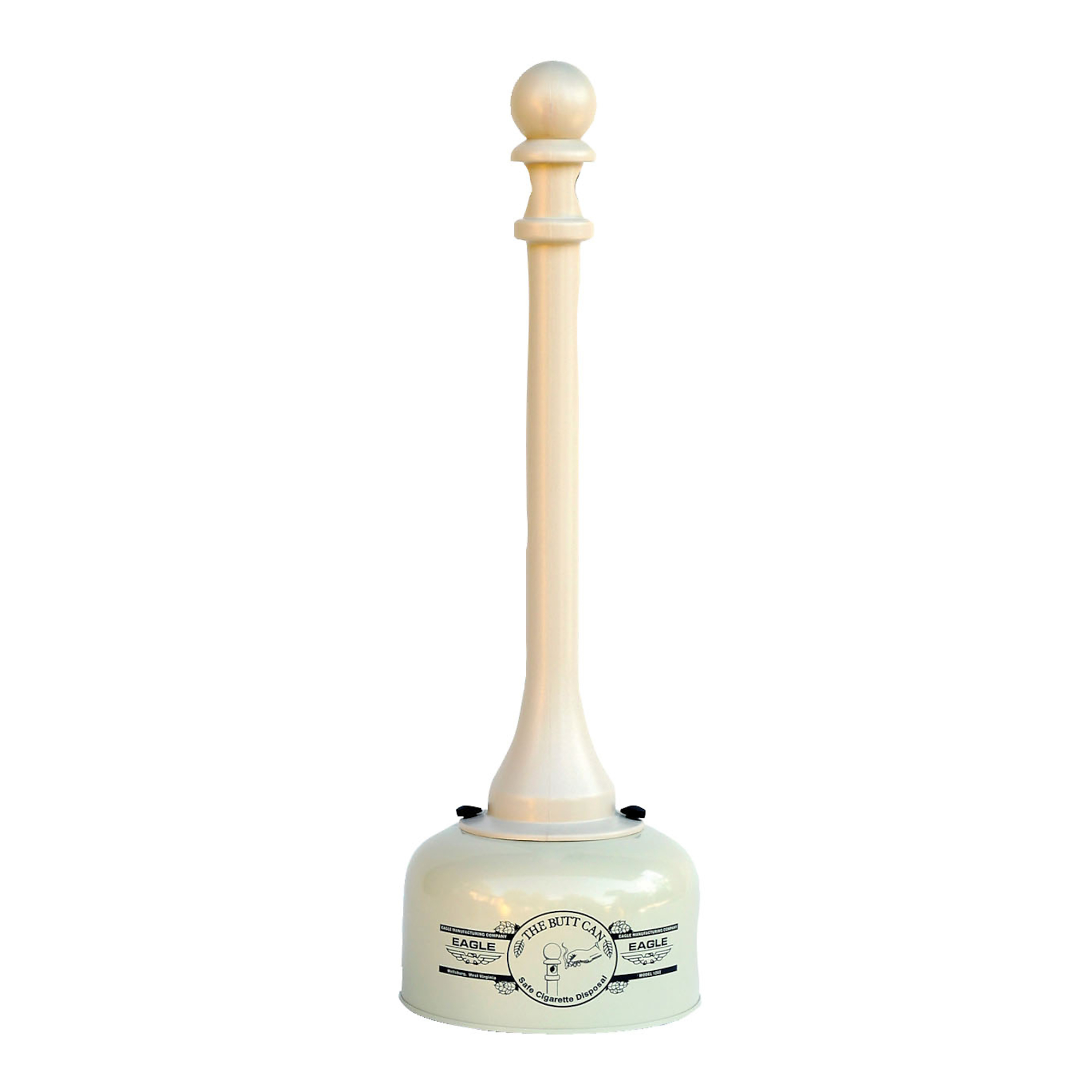Eagle Butt Can — 2-Gallon, Metal and Poly, Beige, Model# 1202BEI